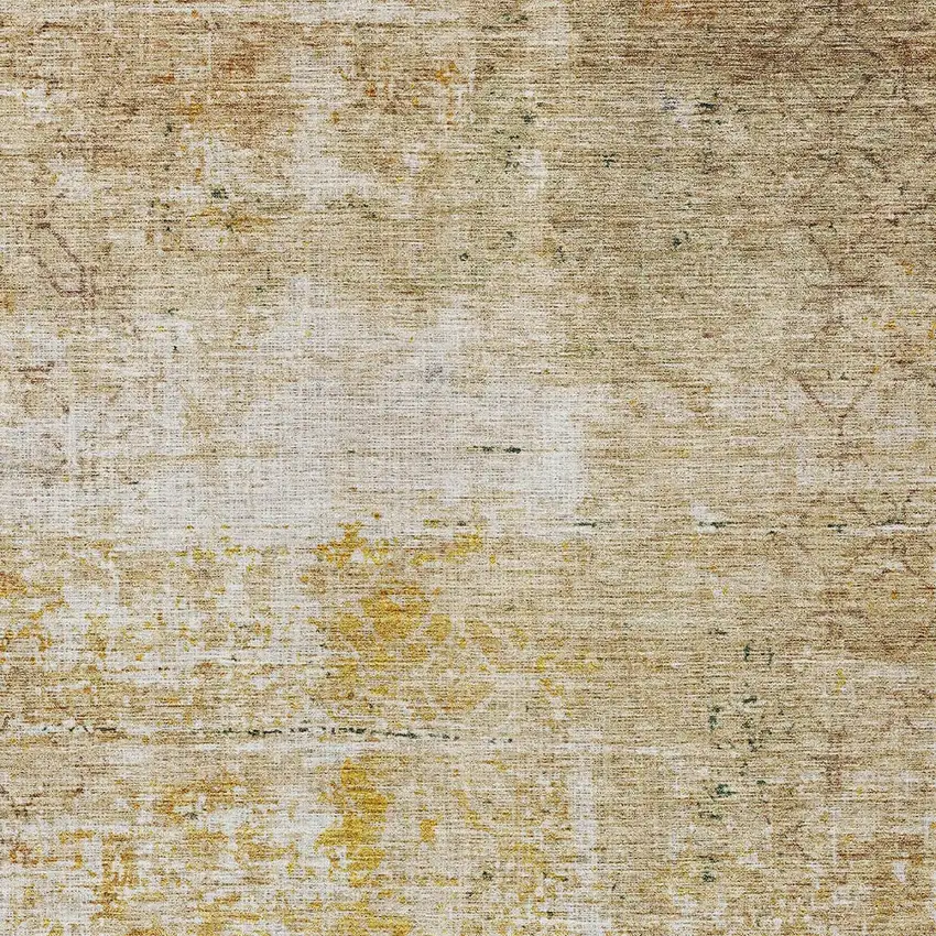 Gold Brown And Beige Geometric Washable Indoor Outdoor Area Rug Photo 6