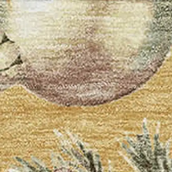 Gold Brown And Beige Polka Dot Washable Area Rug With UV Protection Photo 2