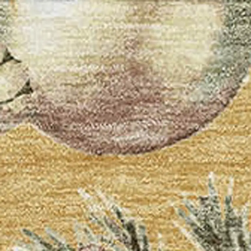 Gold Brown And Beige Polka Dot Washable Area Rug With UV Protection Photo 2