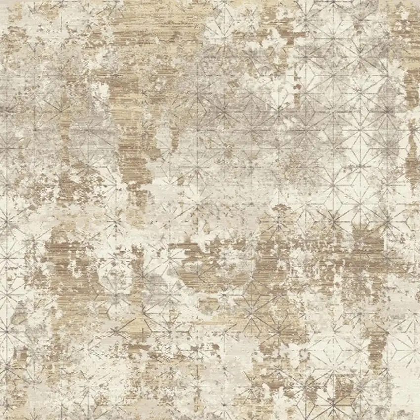 Gold Brown And Ivory Abstract Washable Area Rug Photo 4