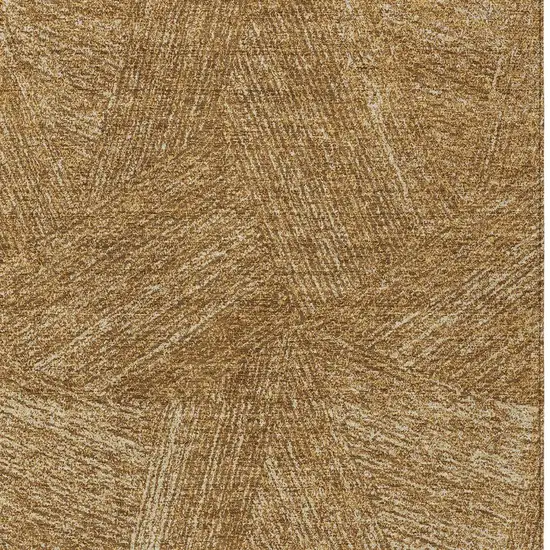 Gold Brown And Ivory Abstract Washable Indoor Outdoor Area Rug Photo 5