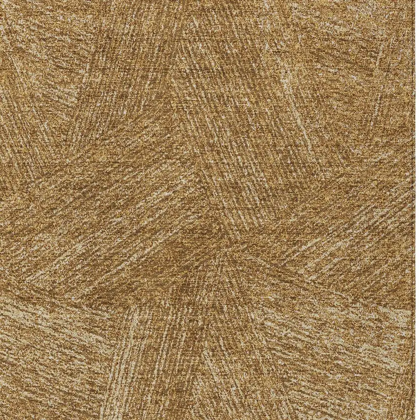 Gold Brown And Ivory Abstract Washable Indoor Outdoor Area Rug Photo 5