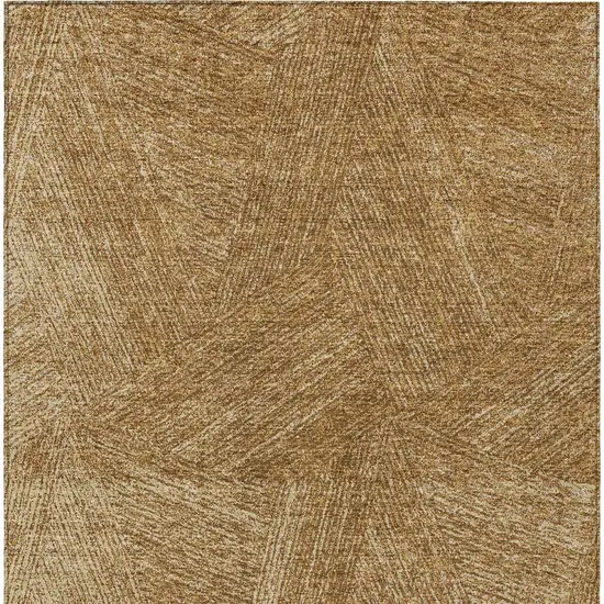 Gold Brown And Ivory Abstract Washable Indoor Outdoor Area Rug Photo 6