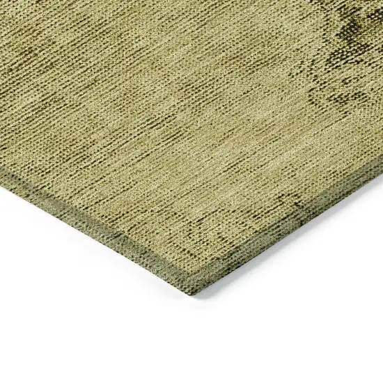 Gold Brown And Wheat Oriental Washable Indoor Outdoor Area Rug Photo 4