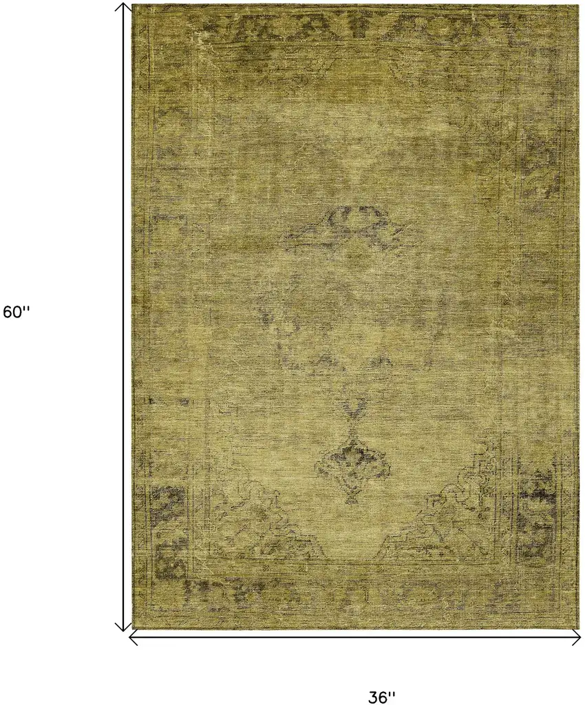 Gold Brown And Wheat Oriental Washable Indoor Outdoor Area Rug Photo 3