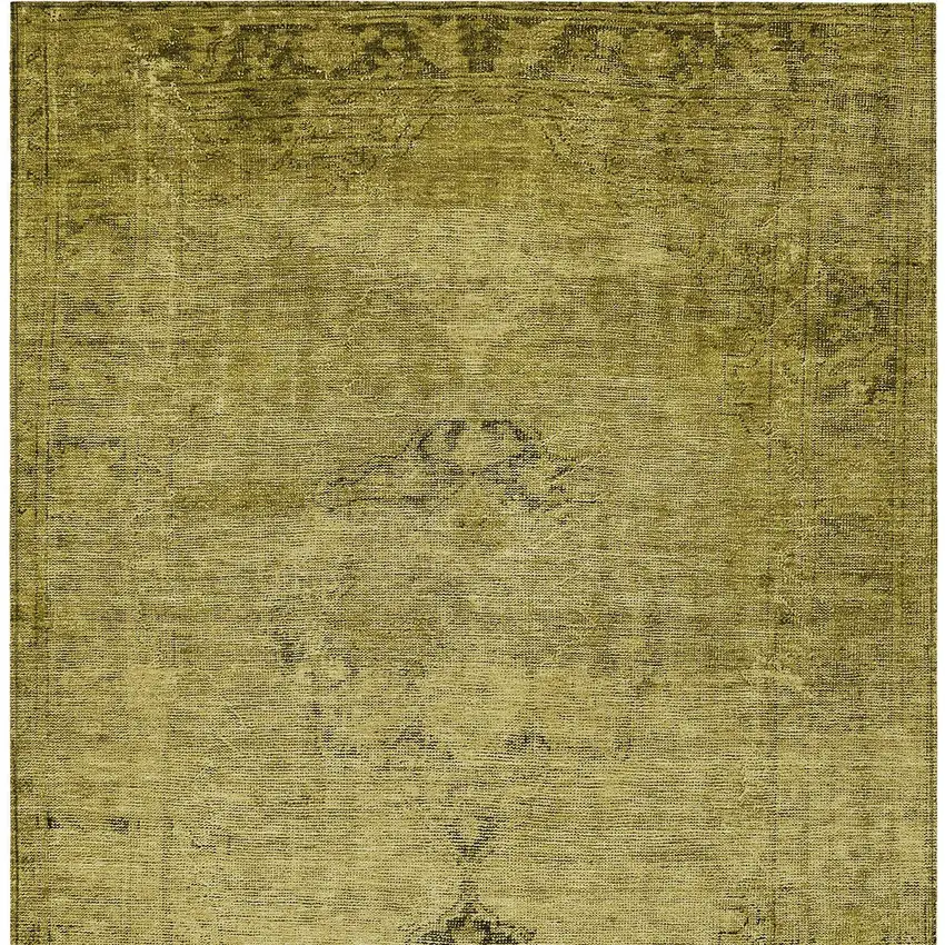 Gold Brown And Wheat Oriental Washable Indoor Outdoor Area Rug Photo 6