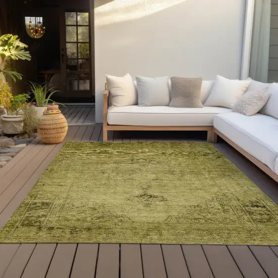 Gold Brown And Wheat Oriental Washable Indoor Outdoor Area Rug Photo 7