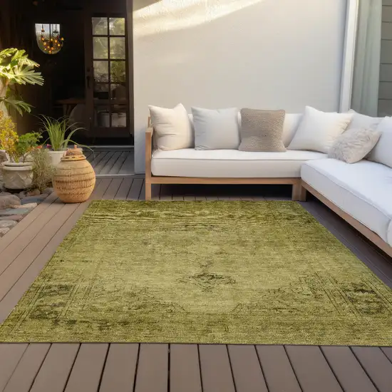 Gold Brown And Wheat Oriental Washable Indoor Outdoor Area Rug Photo 7