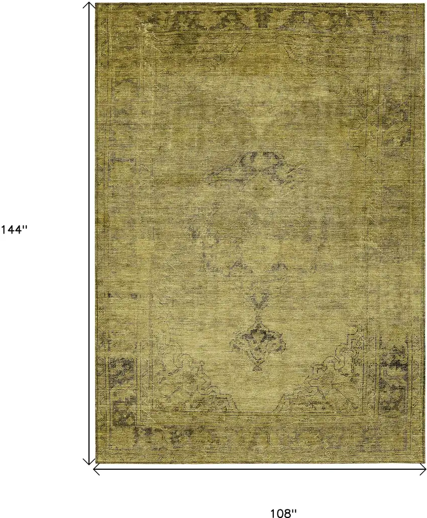 Gold Brown And Wheat Oriental Washable Indoor Outdoor Area Rug Photo 3