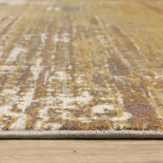 Gold And Beige Abstract Area Rug Photo 8