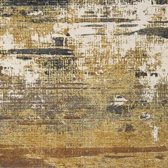 Gold And Beige Abstract Area Rug Photo 5