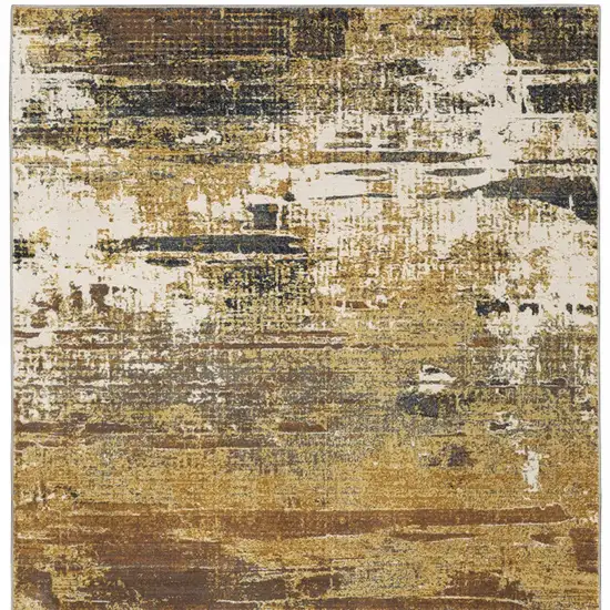 Gold And Beige Abstract Area Rug Photo 6