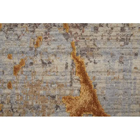 Gold Brown and Gray Abstract Power Loom Area Rug Photo 9