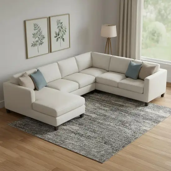 Gold Charcoal And Gray Abstract Washable Area Rug With UV Protection Photo 2