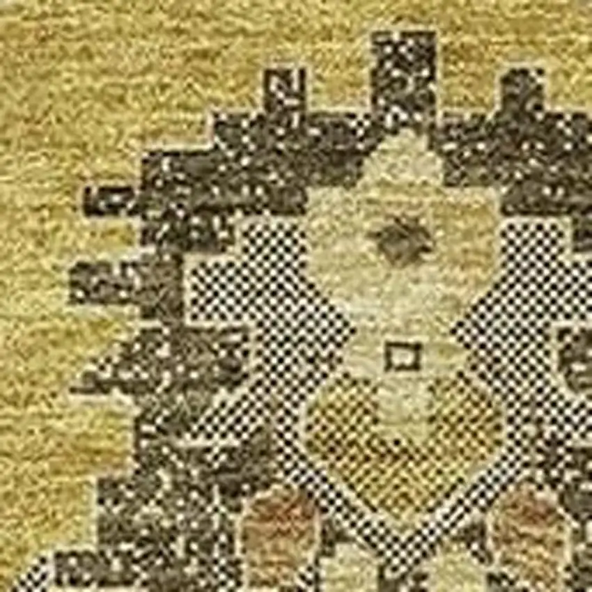 Gold Charcoal And Gray Oriental Washable Area Rug With UV Protection Photo 5