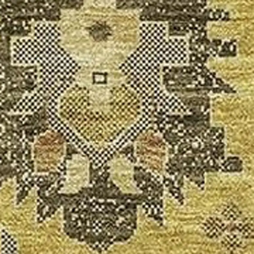 Gold Charcoal And Gray Oriental Washable Area Rug With UV Protection Photo 5