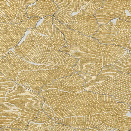 Gold Charcoal And Ivory Abstract Washable Indoor Outdoor Area Rug Photo 6