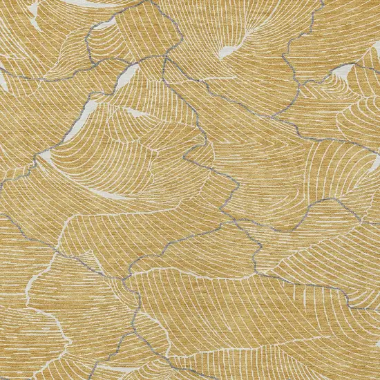 Gold Charcoal And Ivory Abstract Washable Indoor Outdoor Area Rug Photo 6