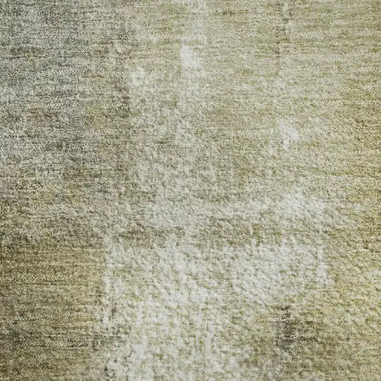Gold Charcoal And Silver Abstract Washable Area Rug With UV Protection Photo 4