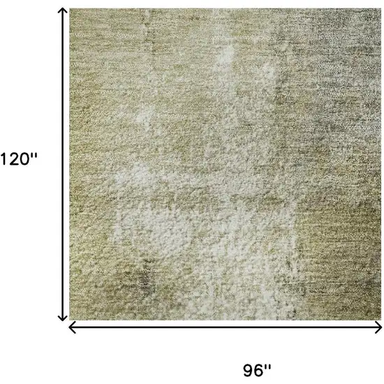 Gold Charcoal And Silver Abstract Washable Area Rug With UV Protection Photo 9