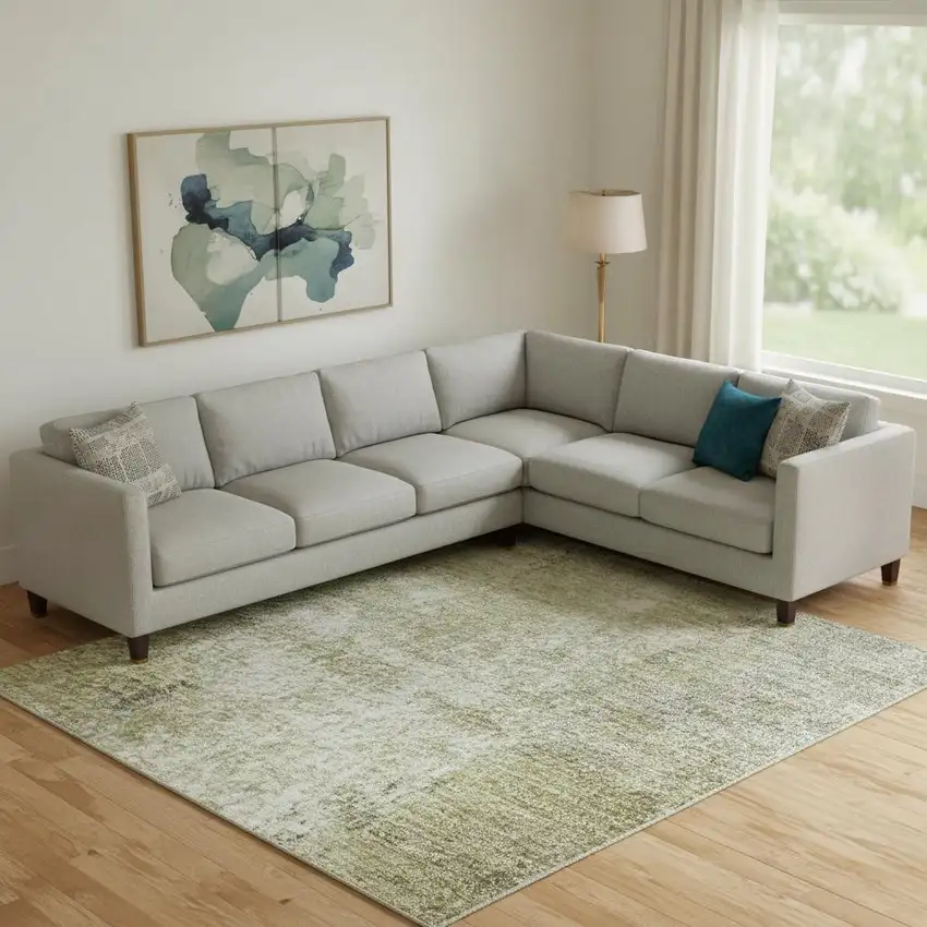 Gold Charcoal And Silver Abstract Washable Area Rug With UV Protection Photo 2