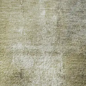 Photo of Gold Charcoal And Silver Abstract Washable Area Rug With UV Protection