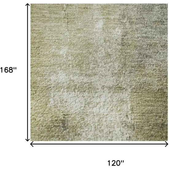 Gold Charcoal And Silver Abstract Washable Area Rug With UV Protection Photo 9