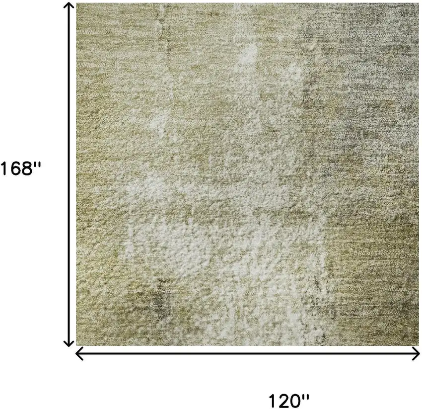 Gold Charcoal And Silver Abstract Washable Area Rug With UV Protection Photo 9