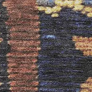 Photo of Gold Copper And Ivory Tribal Washable Area Rug With UV Protection