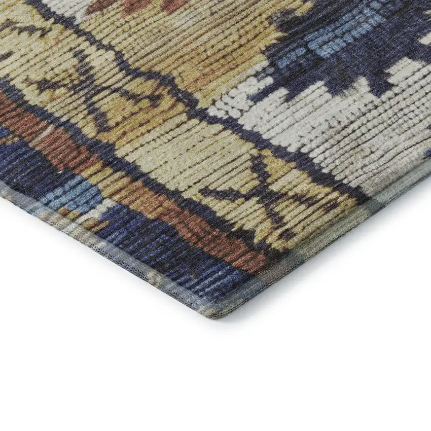 Gold Copper And Ivory Tribal Washable Area Rug With UV Protection Photo 8