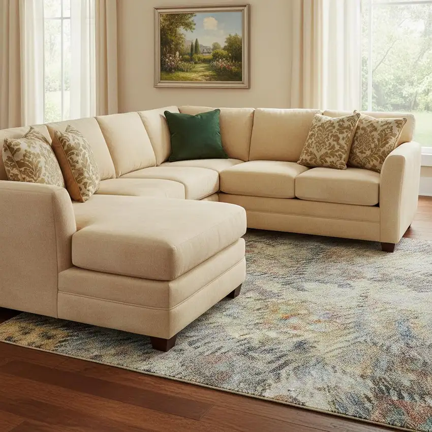 Gold Coral And Blue Abstract Geometric Washable Area Rug With UV Protection Photo 2