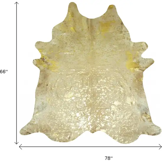 Gold Cowhide Handmade Area Rug Photo 2