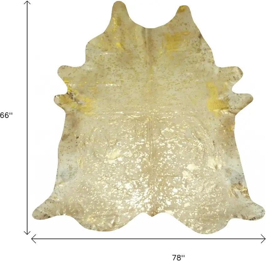 Gold Cowhide Handmade Area Rug Photo 2