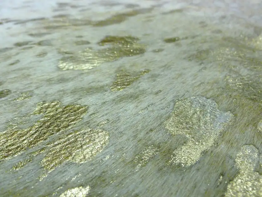 Gold Devore Brindled Cowhide Rug Photo 2