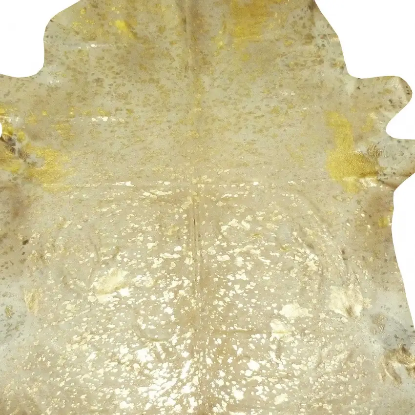 6 Ft Gold Devore Brindled Cowhide Rug Photo 2