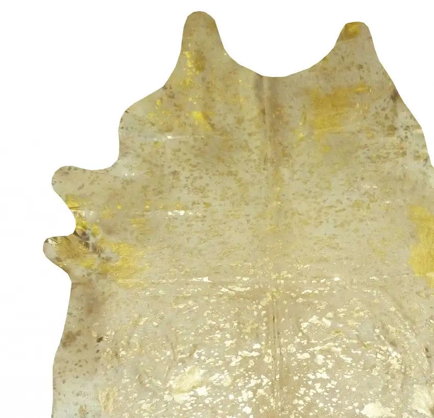 Gold Devore Brindled Cowhide Rug Photo 3