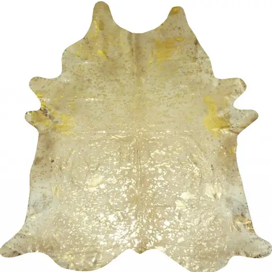 Gold Cowhide Handmade Area Rug Photo 4