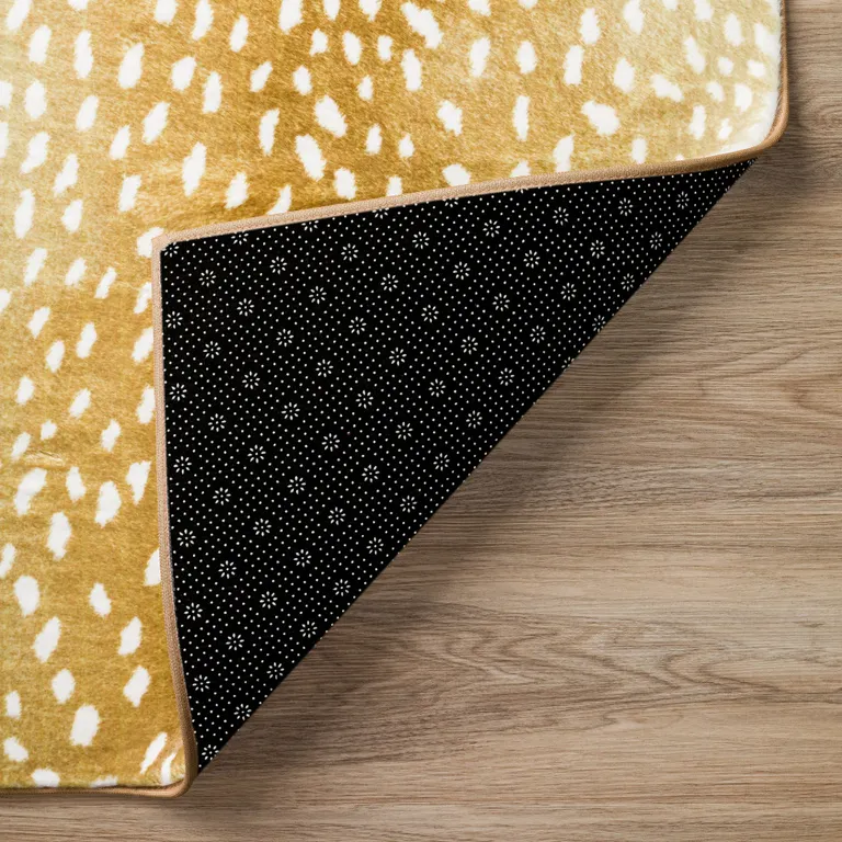 Gold Gazelle Print Shag Handmade Non Skid Area Rug Photo 2