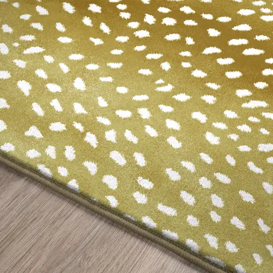 Gold Gazelle Print Shag Handmade Non Skid Area Rug Photo 4