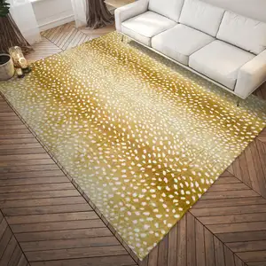 Photo of Gold Gazelle Print Shag Handmade Non Skid Area Rug
