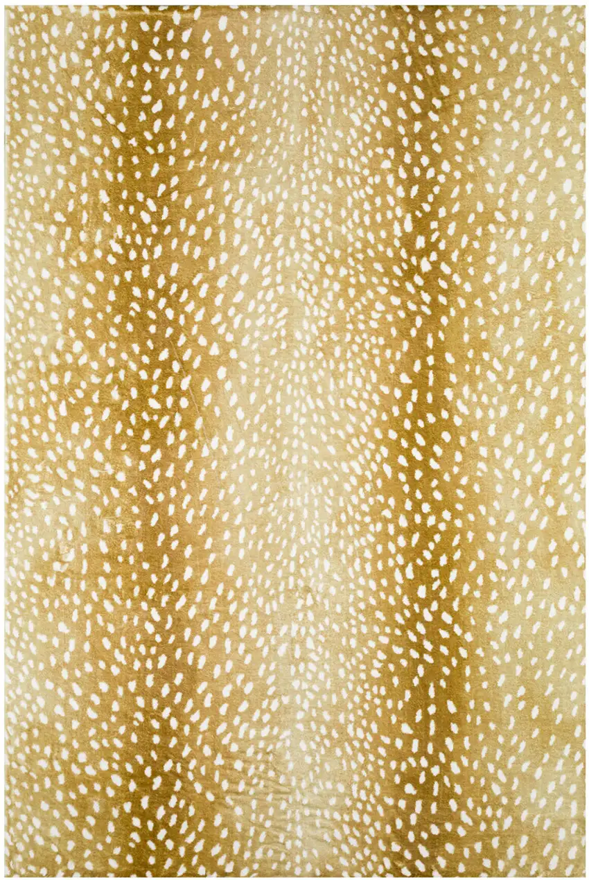 Gold Gazelle Print Shag Handmade Non Skid Area Rug Photo 5