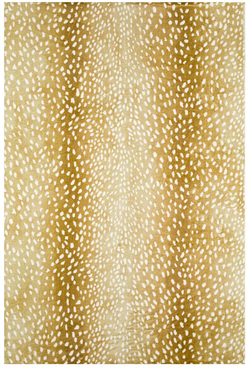Gold Gazelle Print Shag Handmade Non Skid Area Rug Photo 4