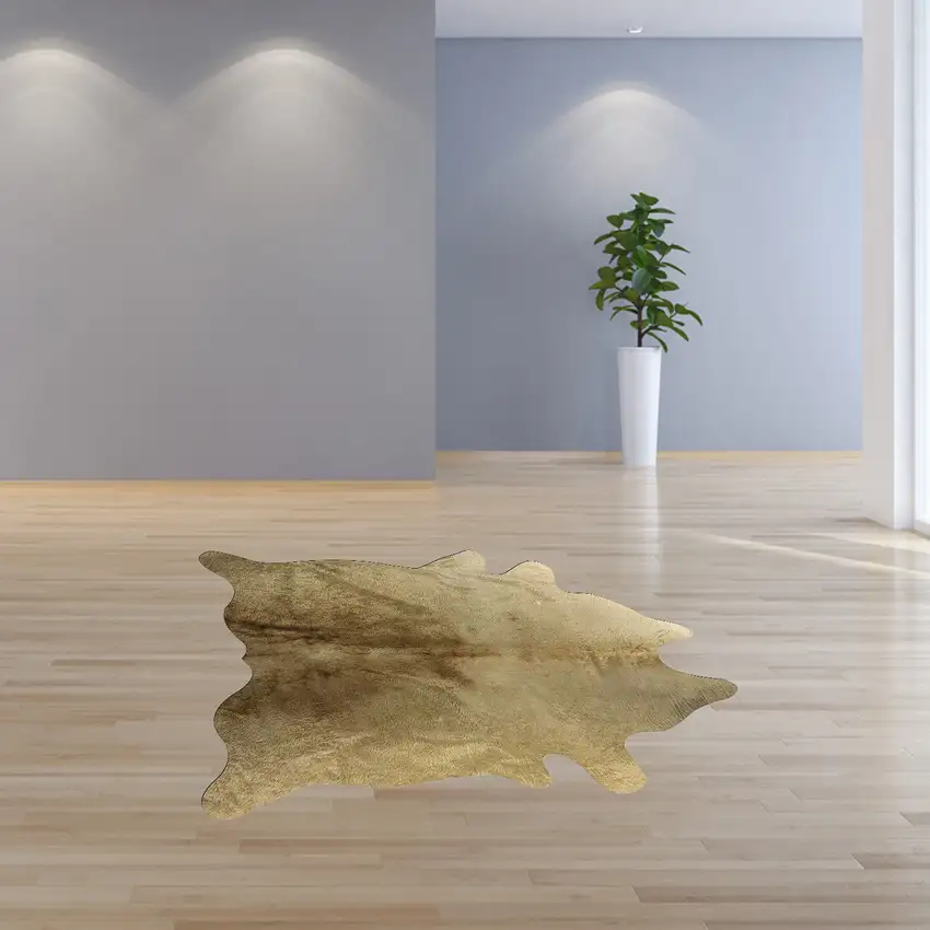 Gold Genuine Cowhide Area Rug Photo 4