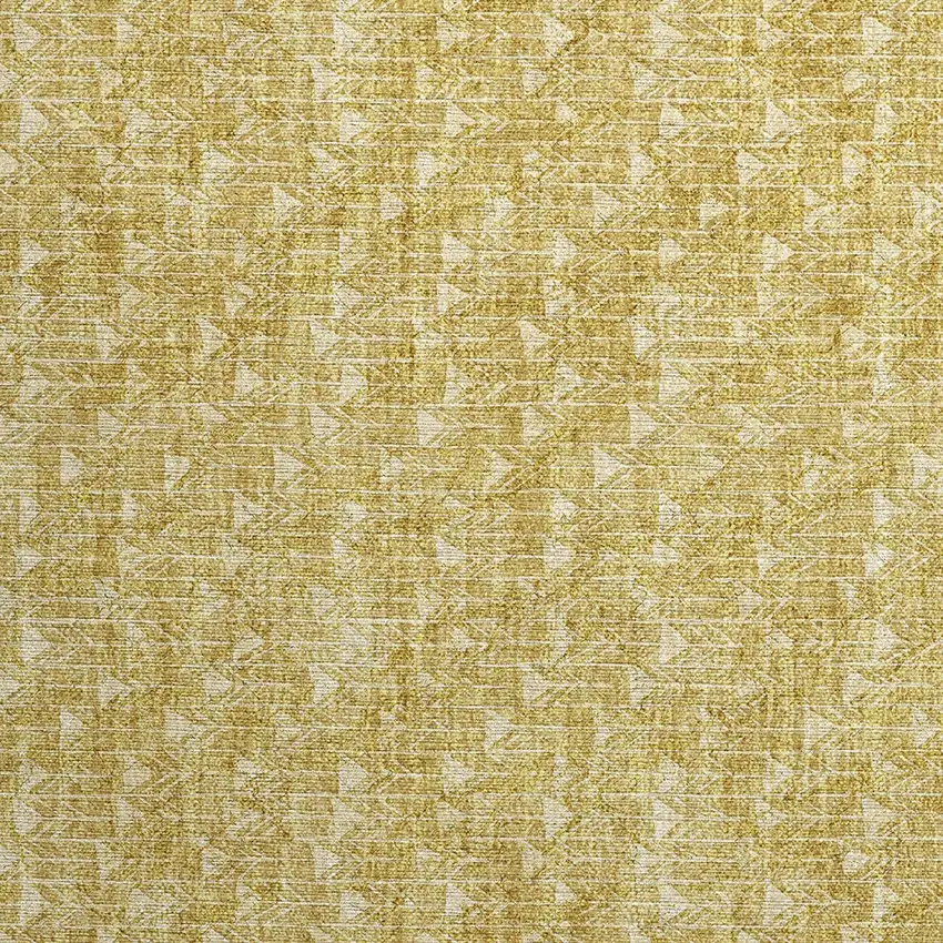 Gold Geometric Washable Non Skid Indoor Outdoor Area Rug Photo 6