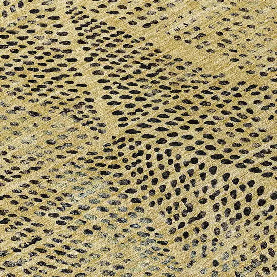 Gold Black And Charcoal Geometric Washable Indoor Outdoor Area Rug Photo 7
