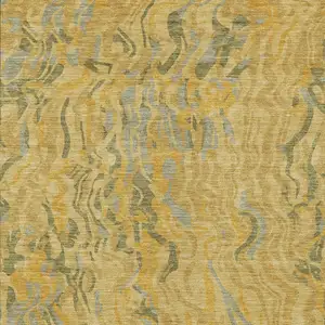 Photo of Gold Gray And Beige Abstract Washable Indoor Outdoor Area Rug