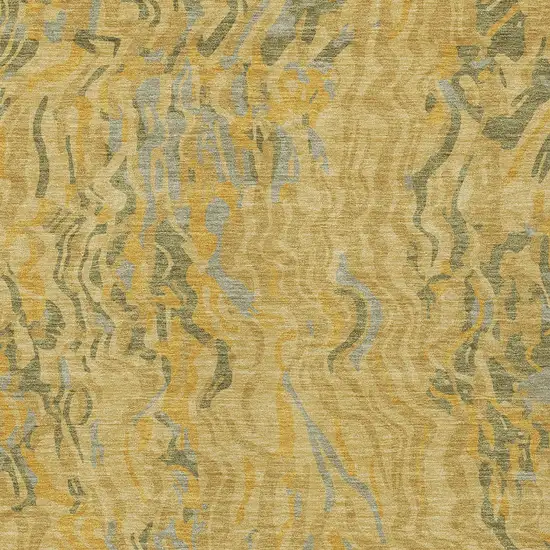 Gold Gray And Beige Abstract Washable Indoor Outdoor Area Rug Photo 7