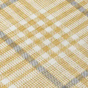 Photo of Gold Gray And Beige Plaid Washable Indoor Outdoor Area Rug