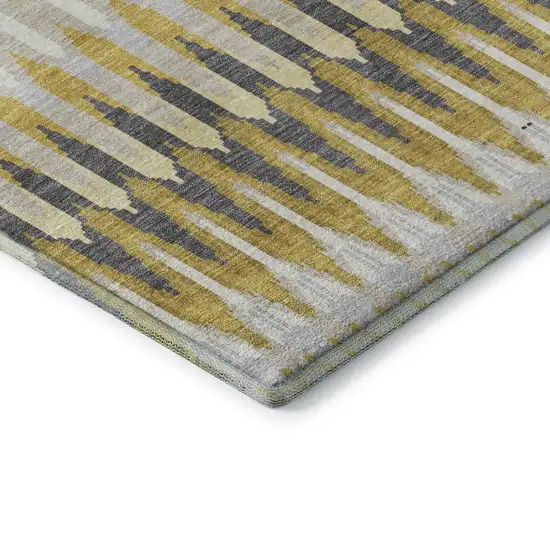 Gold Gray And Beige Southwestern Washable Area Rug With UV Protection Photo 8