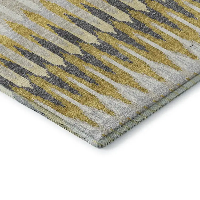 Gold Gray And Beige Southwestern Washable Area Rug With UV Protection Photo 8
